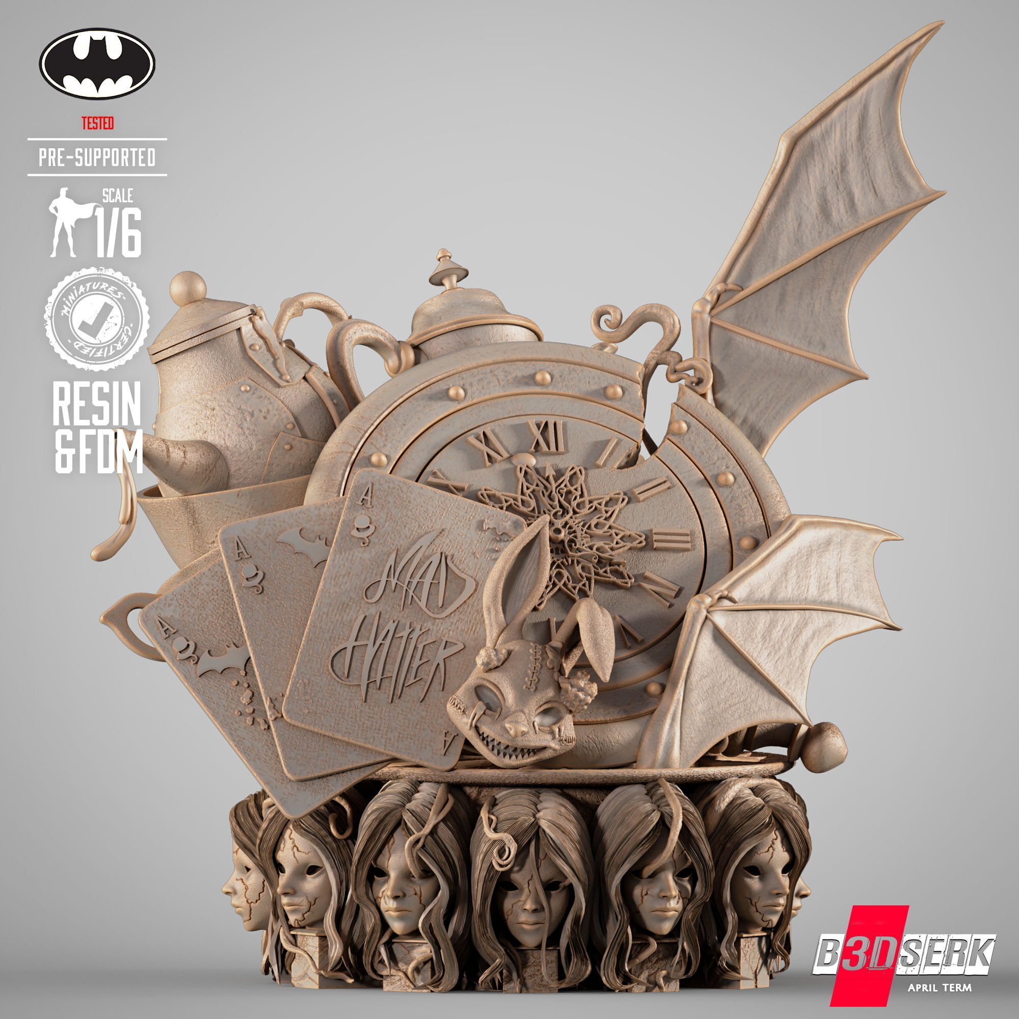 B3DSERK Mad Hatter Sculpture  3D print model_18