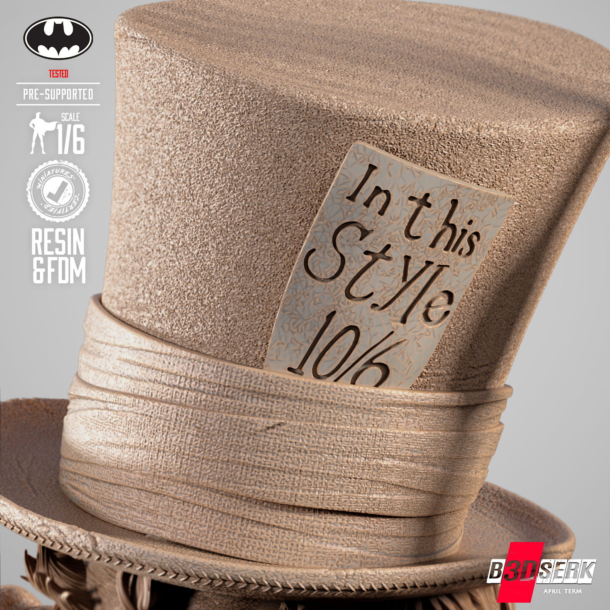 B3DSERK Mad Hatter Sculpture  3D print model_25