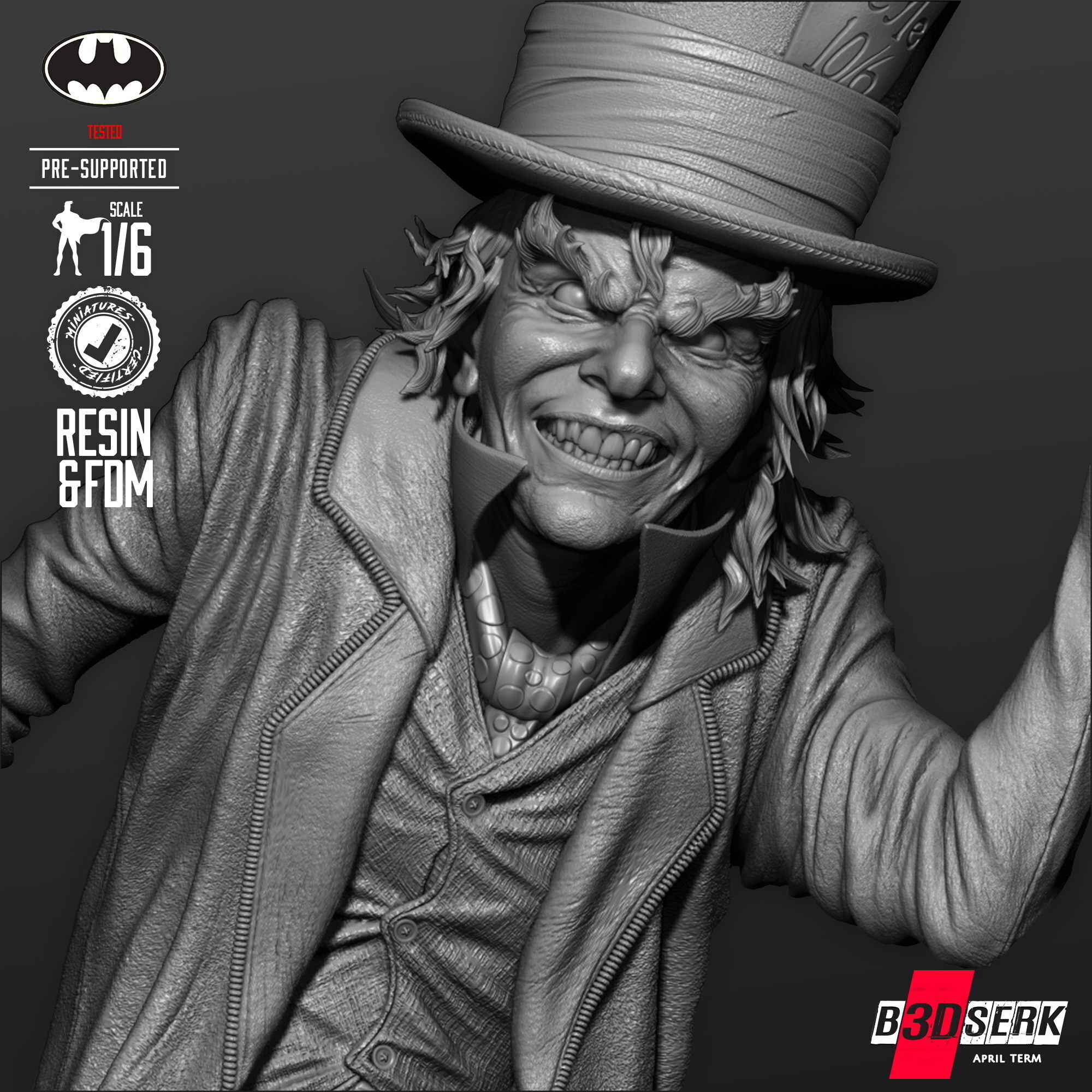 B3DSERK Mad Hatter Sculpture  3D print model_24