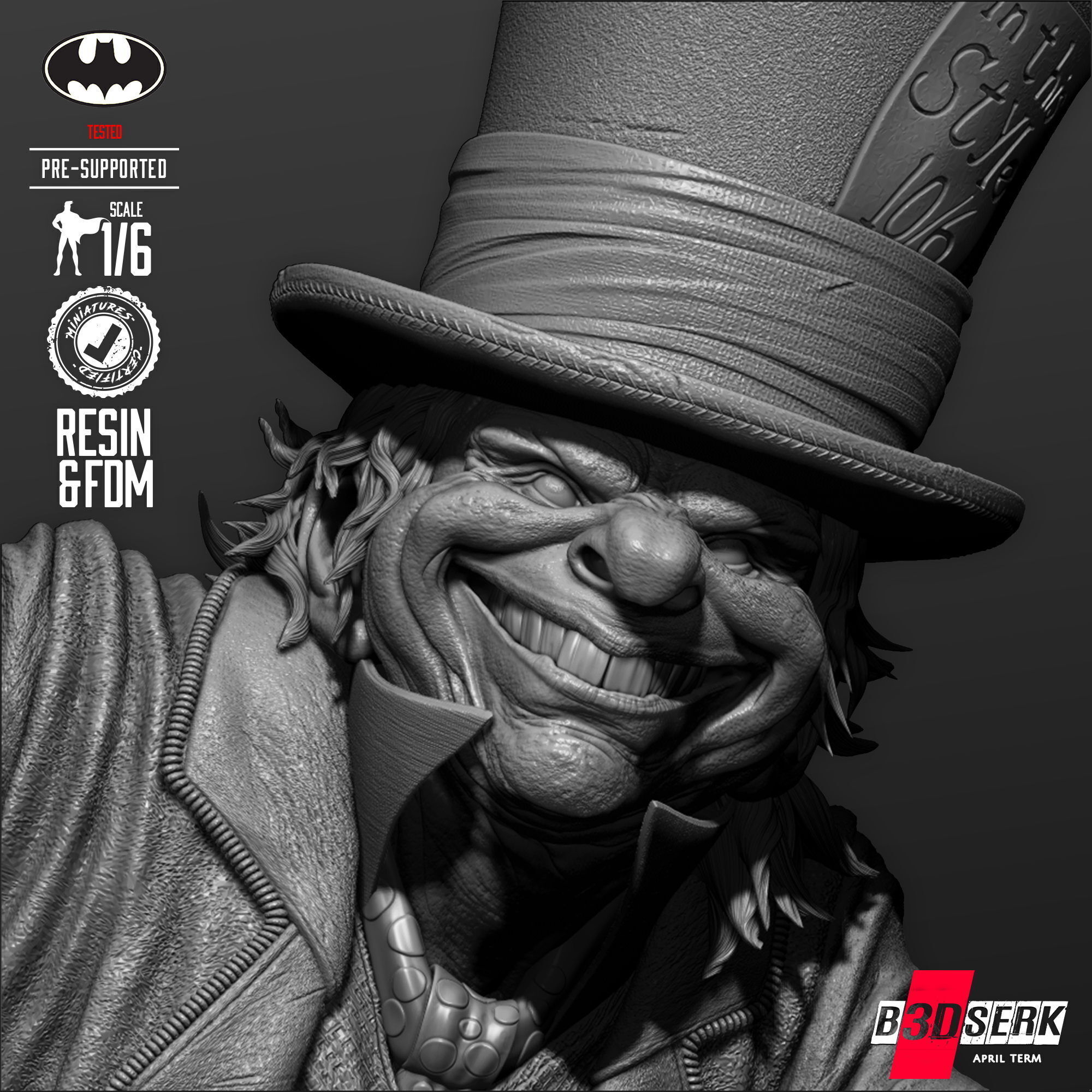 B3DSERK Mad Hatter Sculpture  3D print model_39
