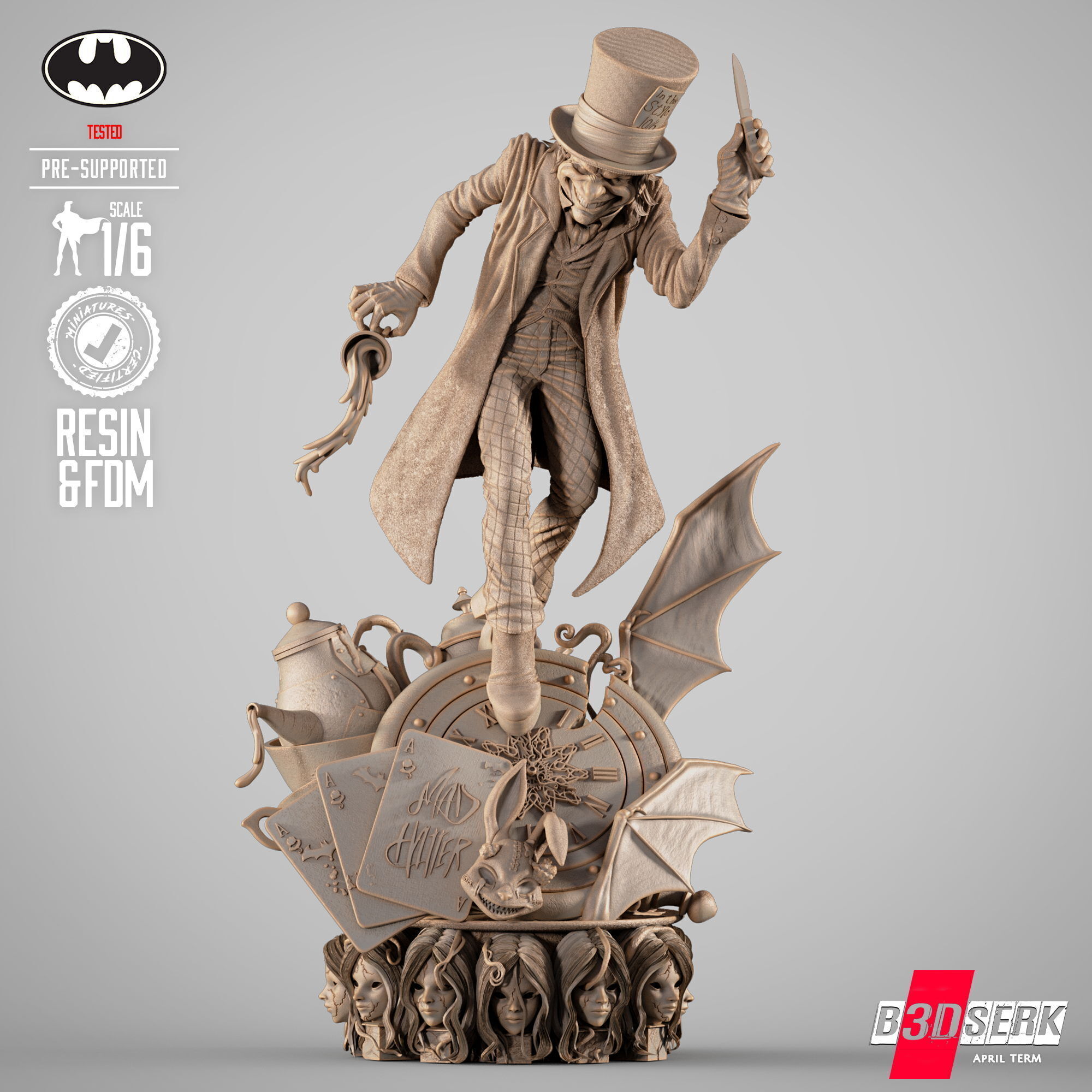 B3DSERK Mad Hatter Sculpture  3D print model_30