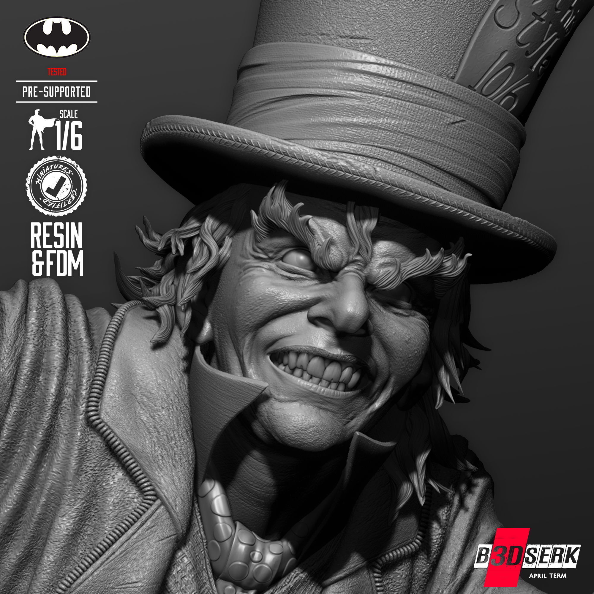 B3DSERK Mad Hatter Sculpture  3D print model_33