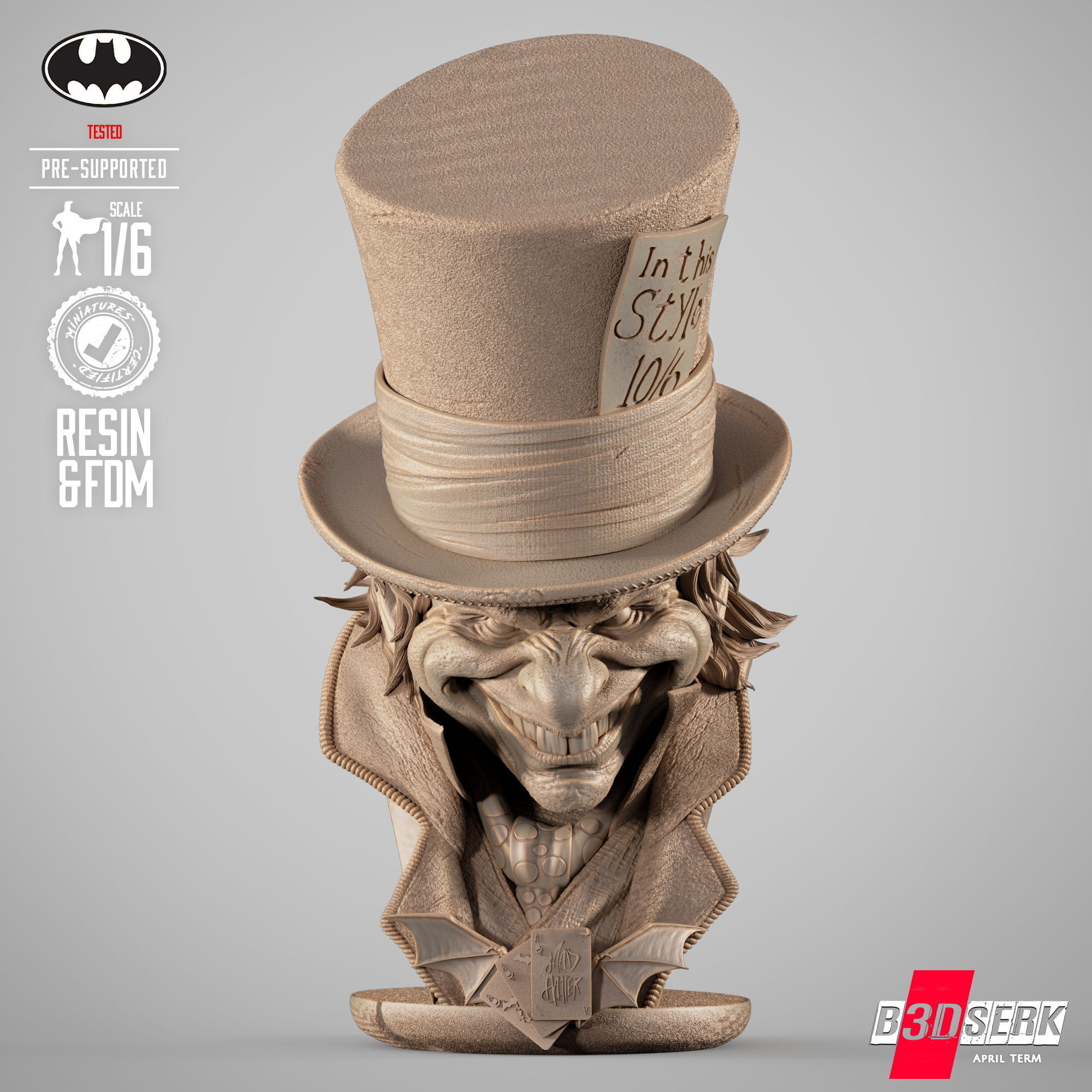 B3DSERK Mad Hatter Sculpture  3D print model_23