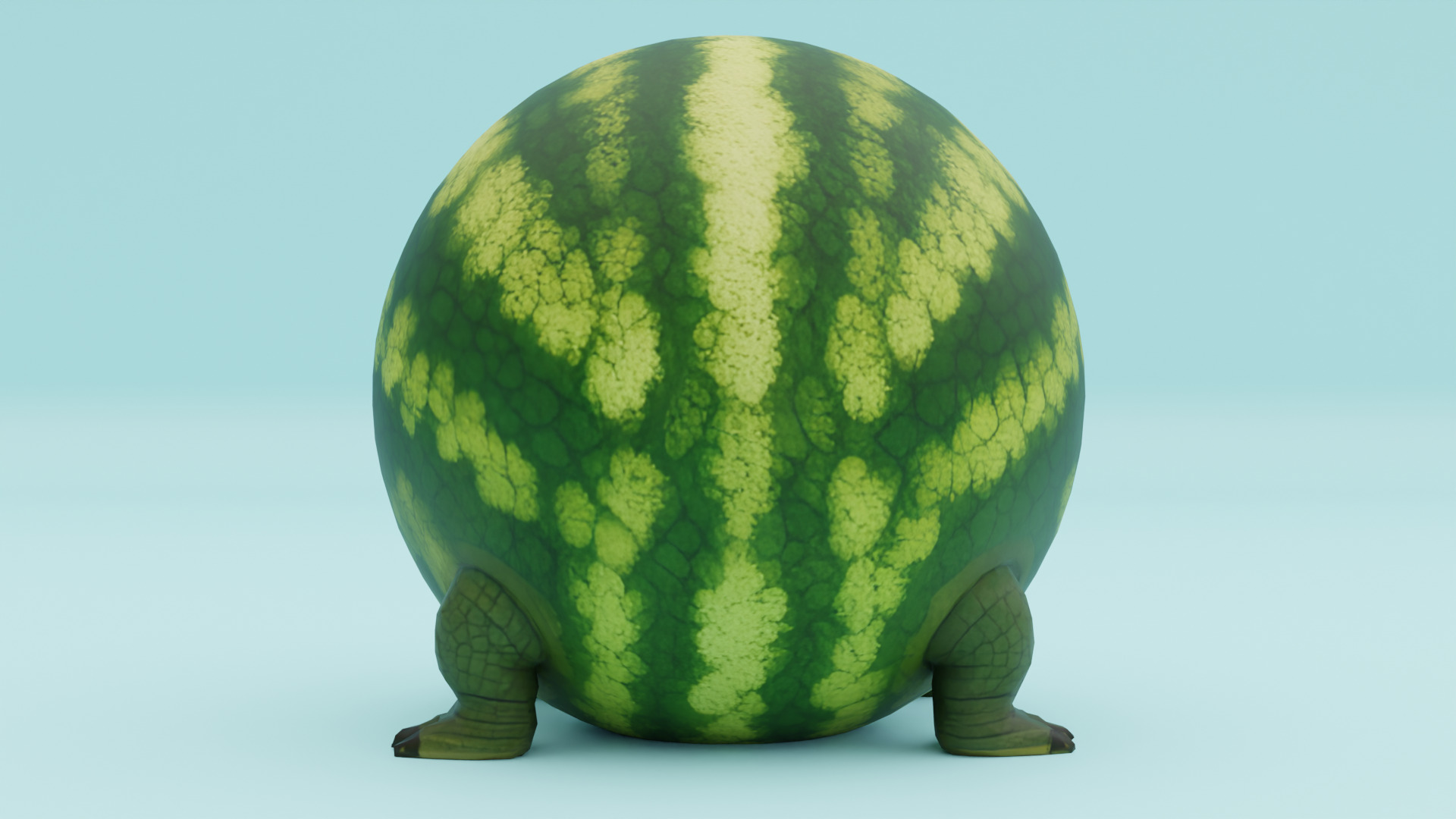 Glorbo Fruttodrillo Italian brainrot Low Poly Character Low-poly 3D model_6