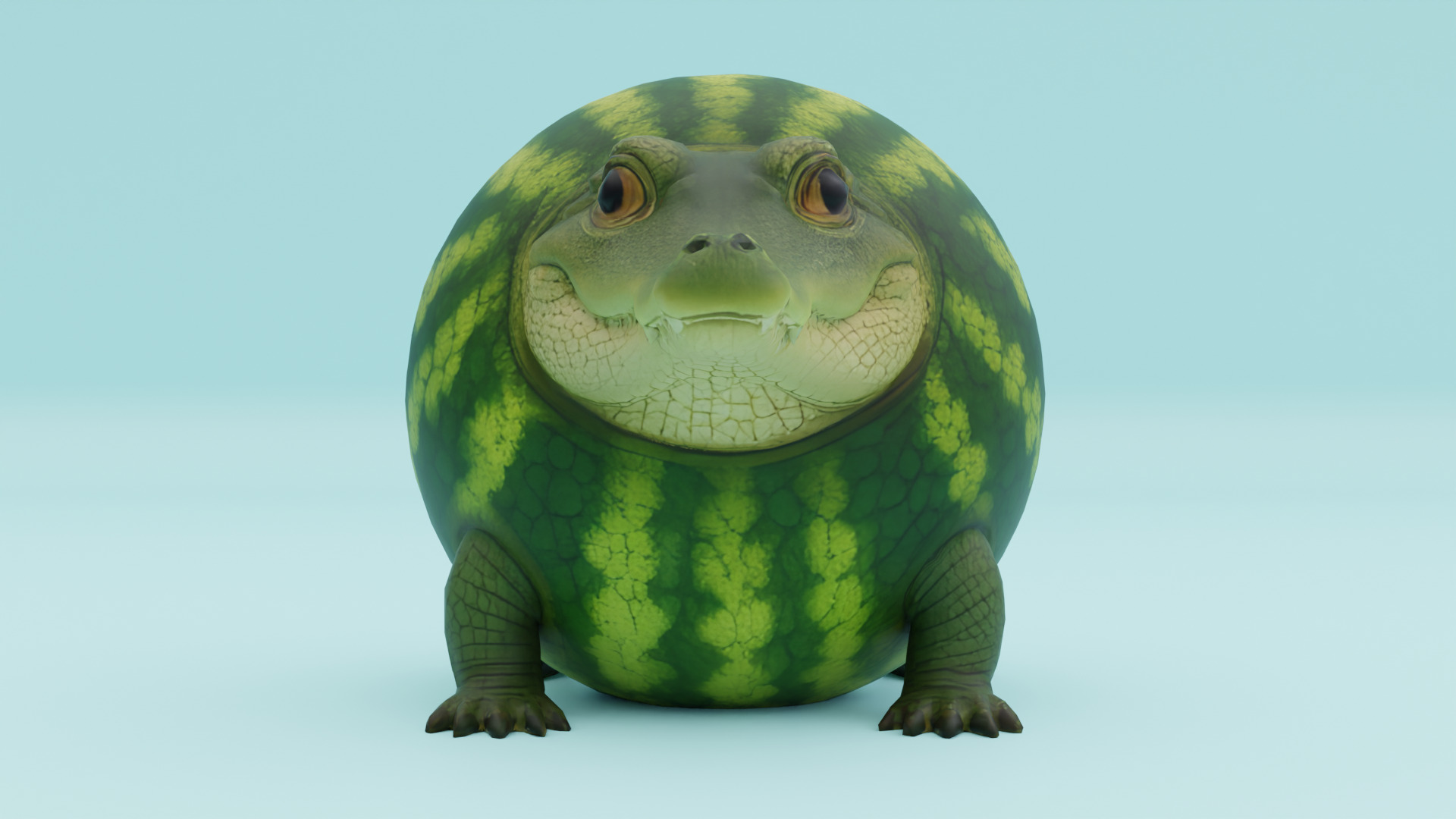 Glorbo Fruttodrillo Italian brainrot Low Poly Character Low-poly 3D model_11