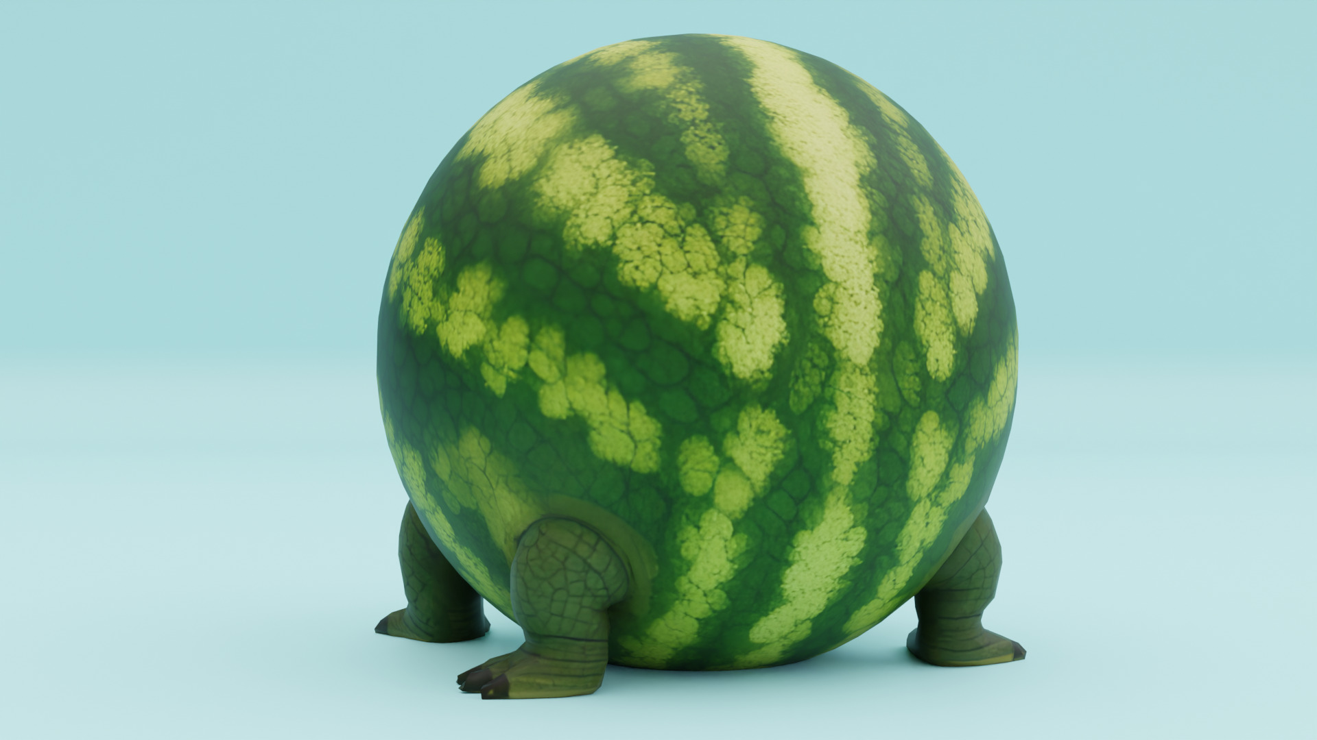 Glorbo Fruttodrillo Italian brainrot Low Poly Character Low-poly 3D model_5
