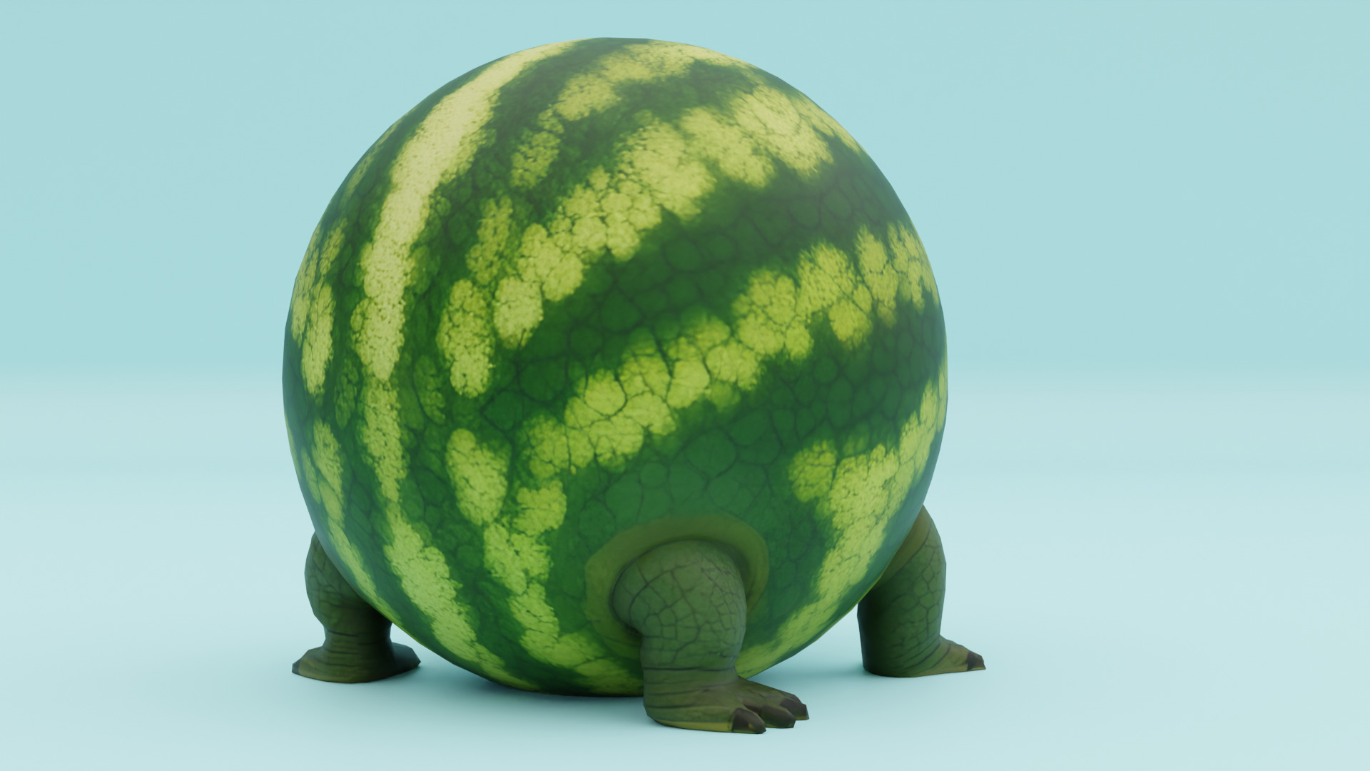 Glorbo Fruttodrillo Italian brainrot Low Poly Character Low-poly 3D model_7