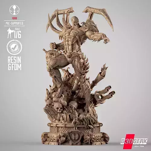 B3DSERK Curse Of Spawn Sculpture 3D print model