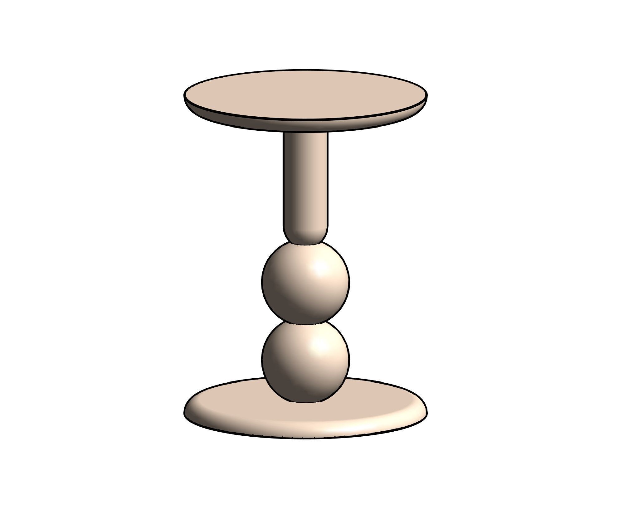 Coffee and Side Table Revit Family Pack 3D model_33