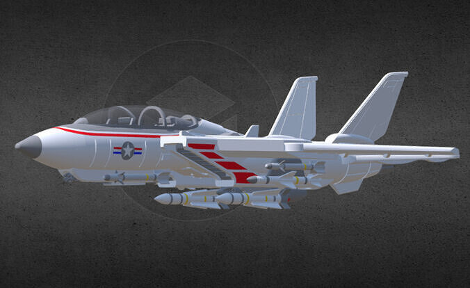GI JOE SKYSTRIKER F14 ASSEMBLED PARTS 3D print model