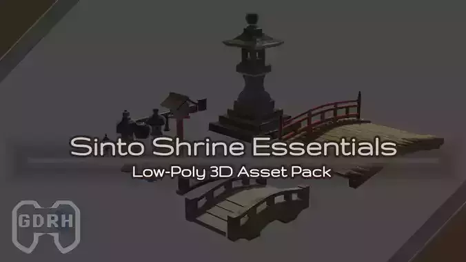 Sinto Shrine Essentials Low-poly 3D model