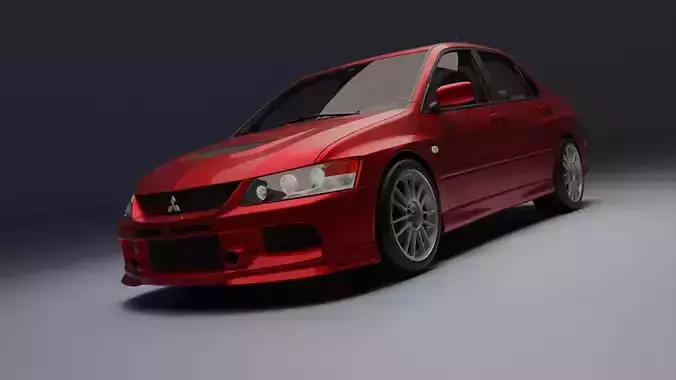 Mitsubishi Lancer Evolution IX Low-poly 3D model
