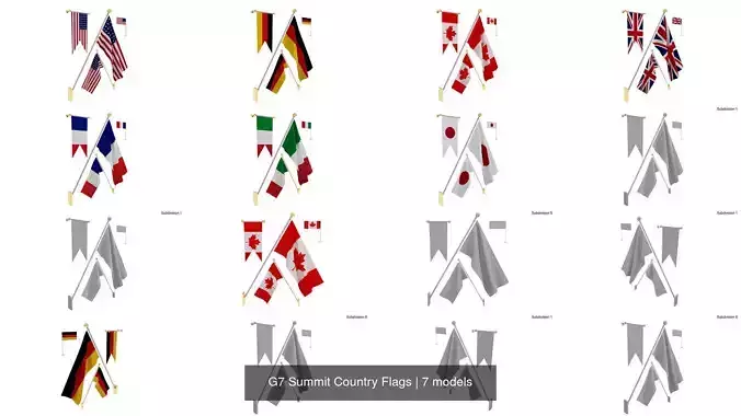 G7 Summit Country Flags