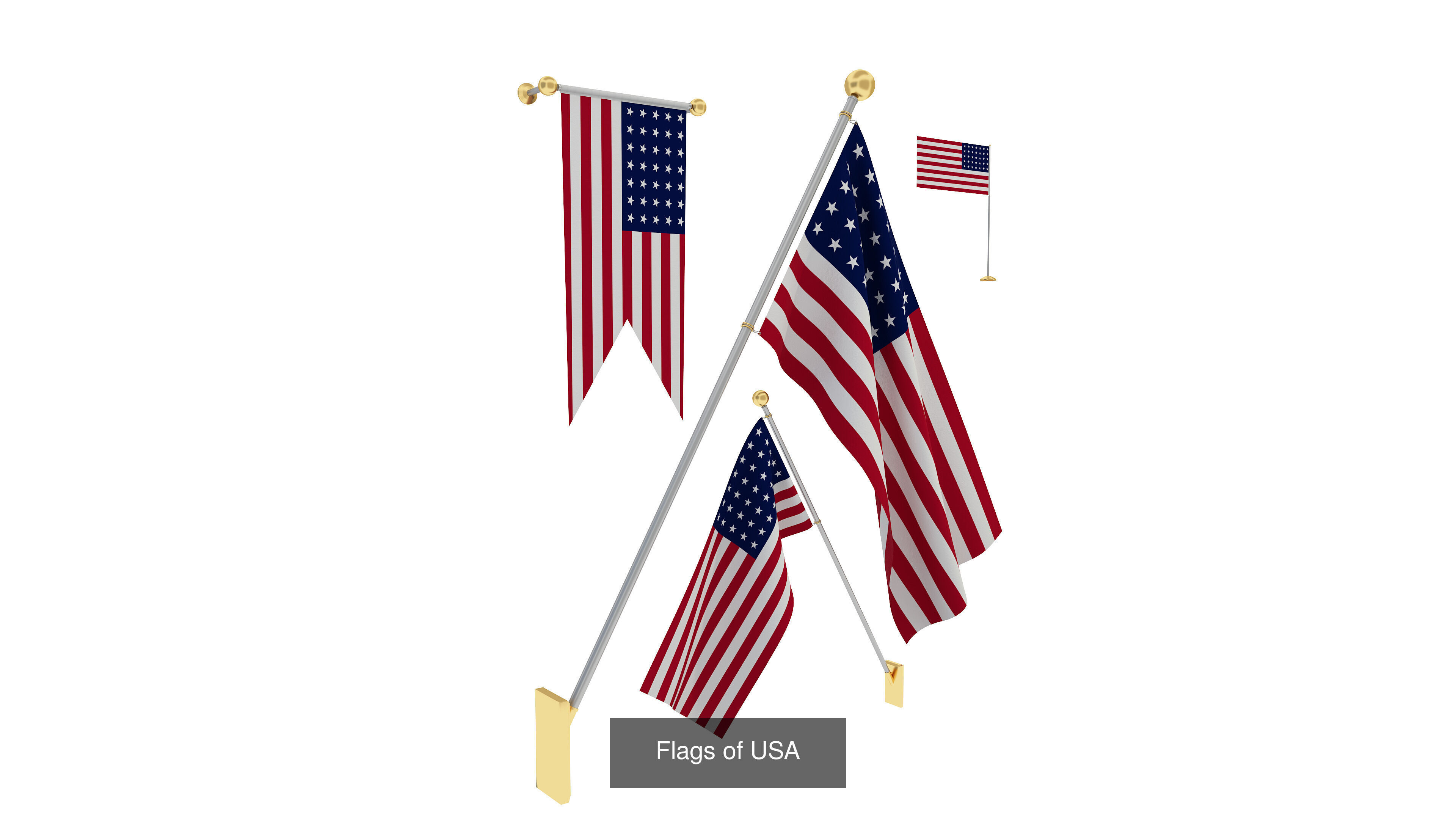 G7 Summit Country Flags 3D Model Collection_1