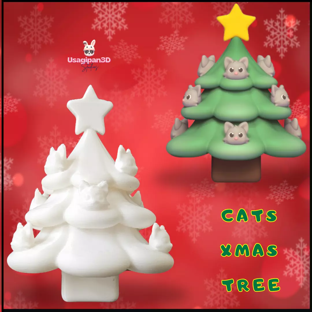 Cats Xmas Tree 3D print model_0