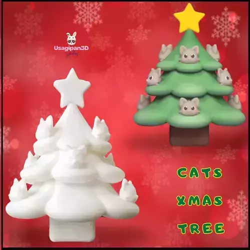 Cats Xmas Tree 3D print model