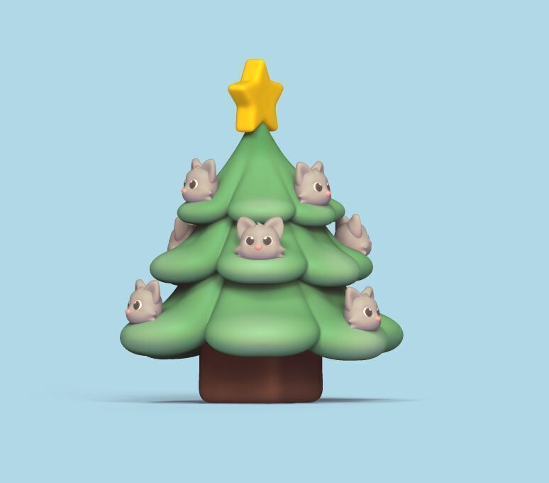 Cats Xmas Tree 3D print model_2