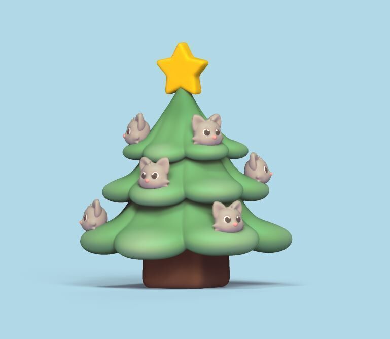 Cats Xmas Tree 3D print model_3
