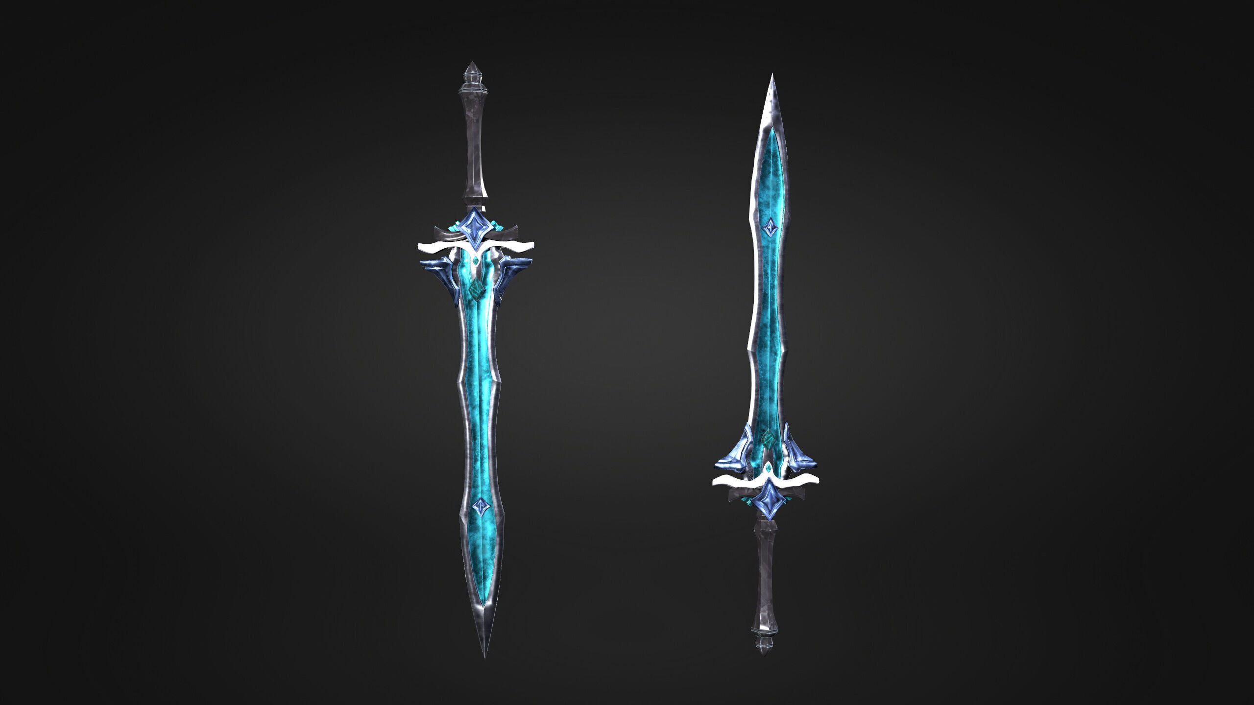 Low Poly Fantasy Sword in Asian style Low-poly 3D model_2