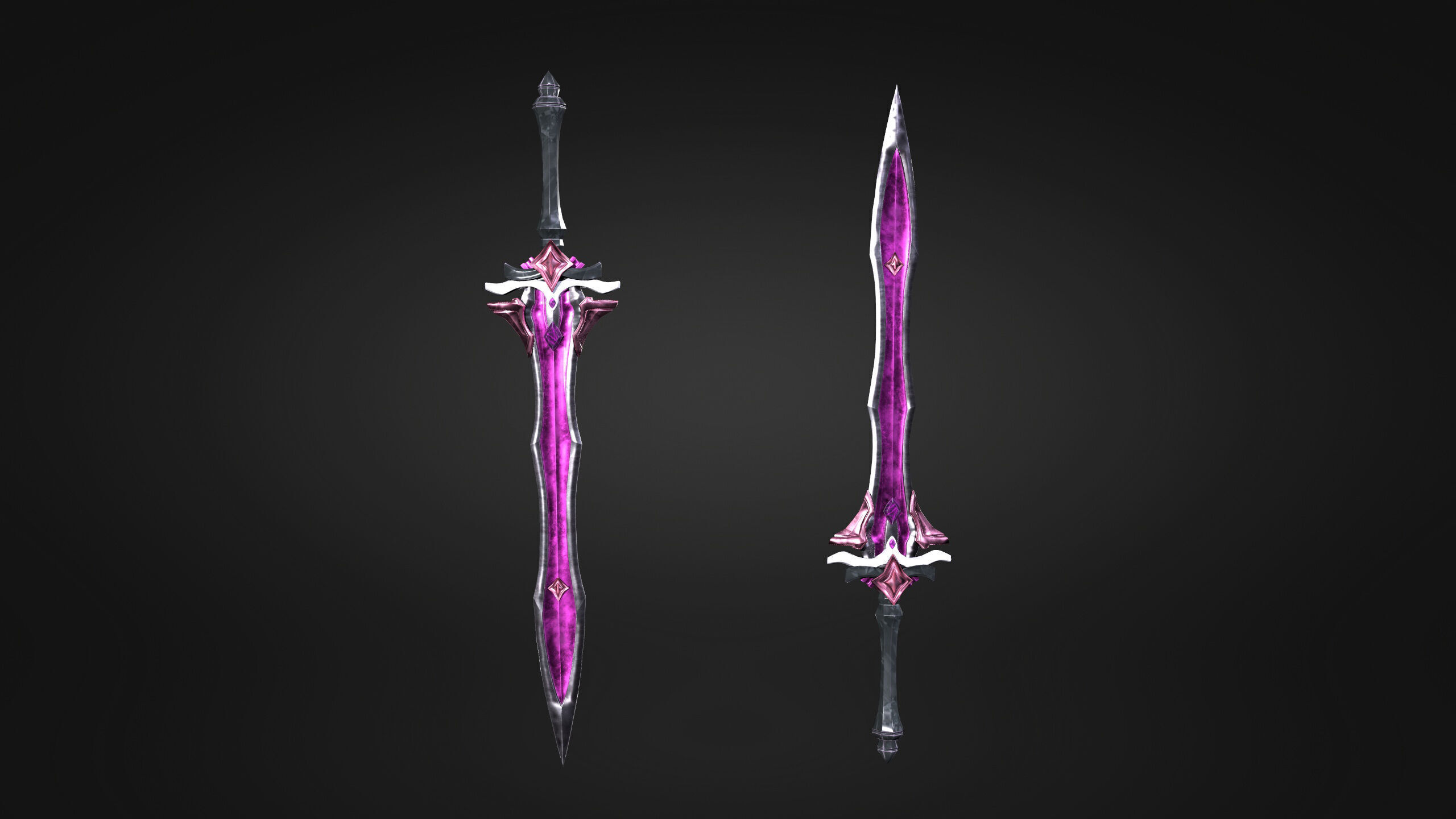 Low Poly Fantasy Sword in Asian style Low-poly 3D model_3