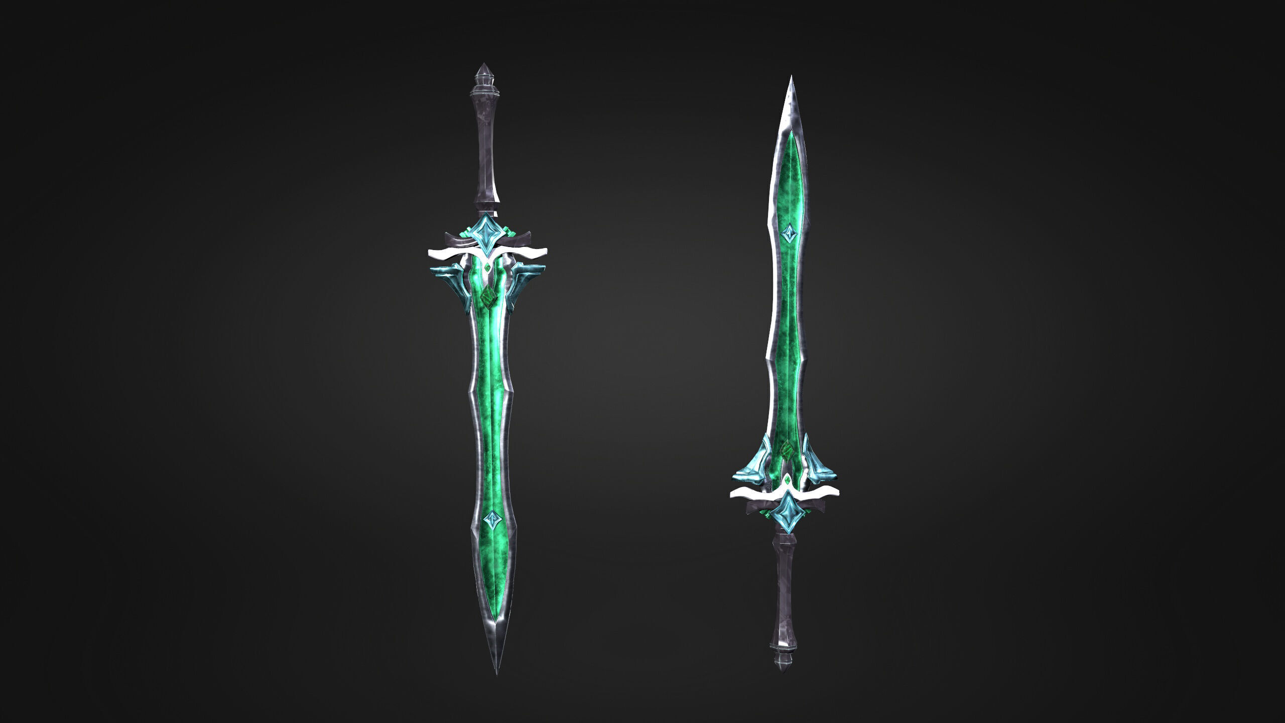 Low Poly Fantasy Sword in Asian style Low-poly 3D model_5