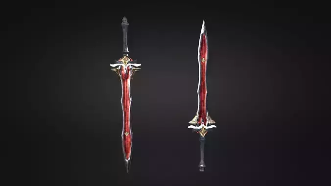 Low Poly Fantasy Sword in Asian style