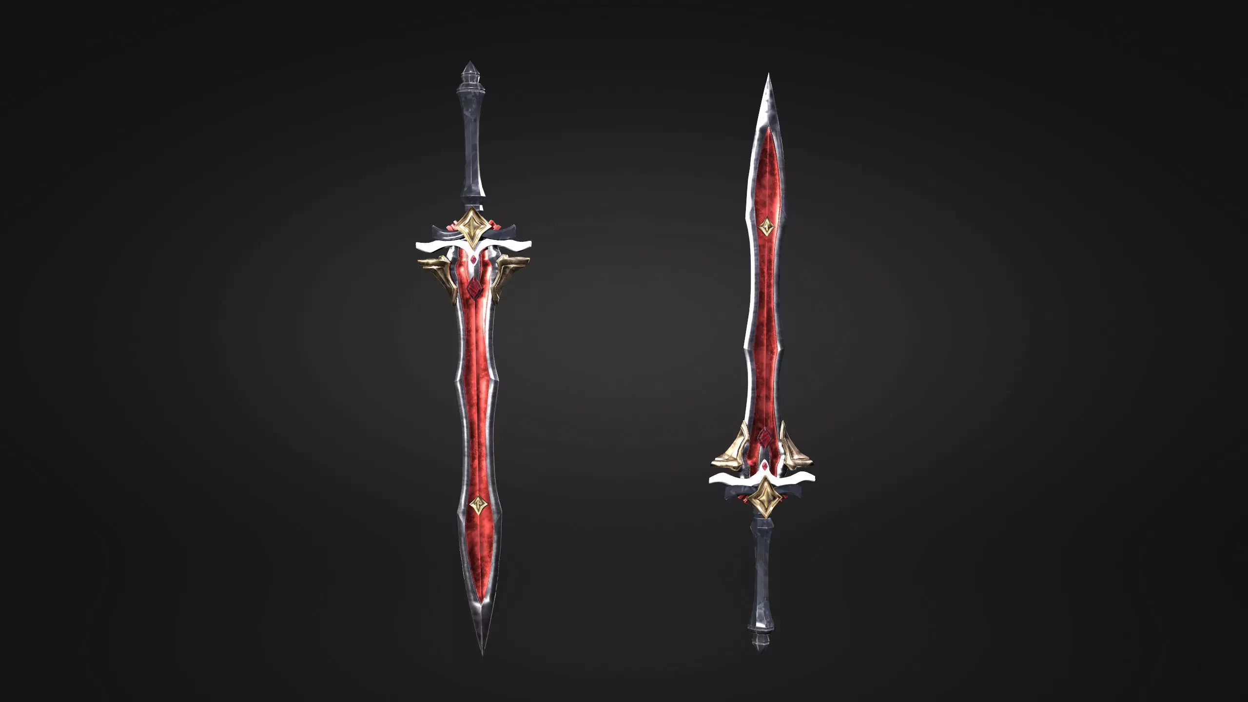 Low Poly Fantasy Sword in Asian style Low-poly 3D model_0