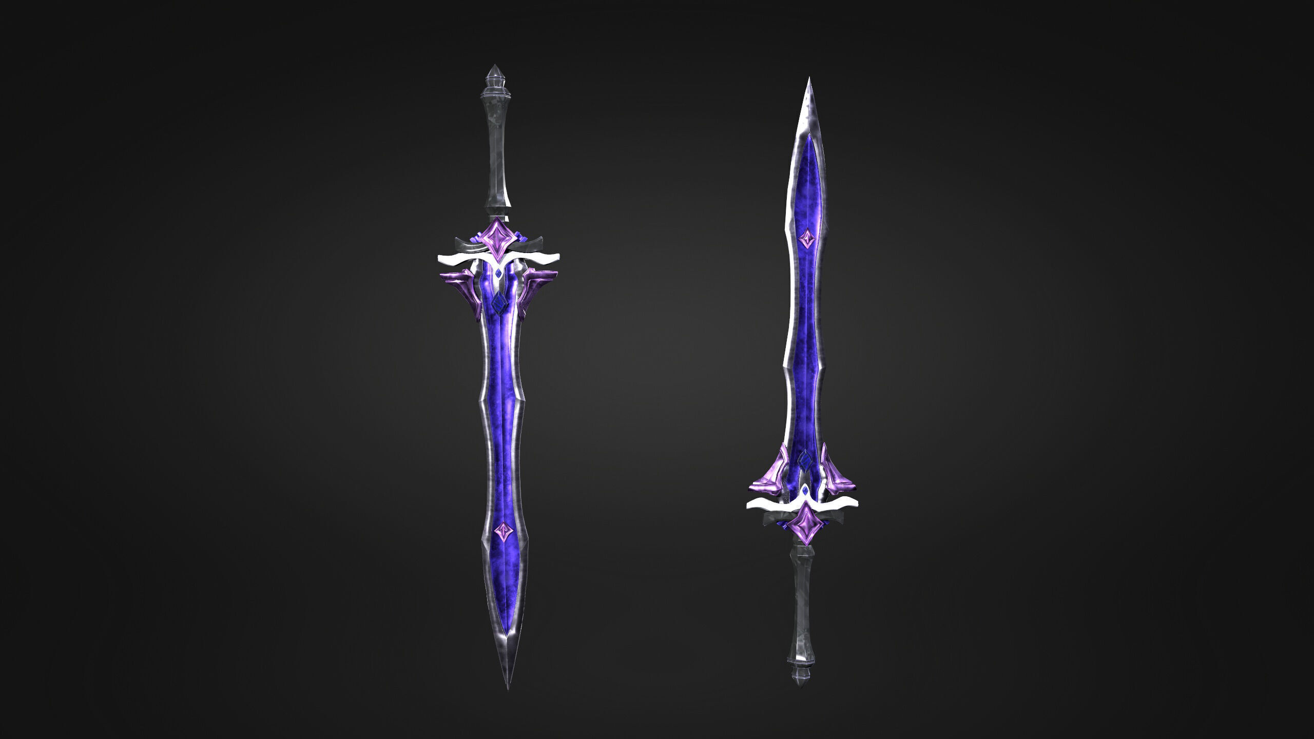 Low Poly Fantasy Sword in Asian style Low-poly 3D model_1