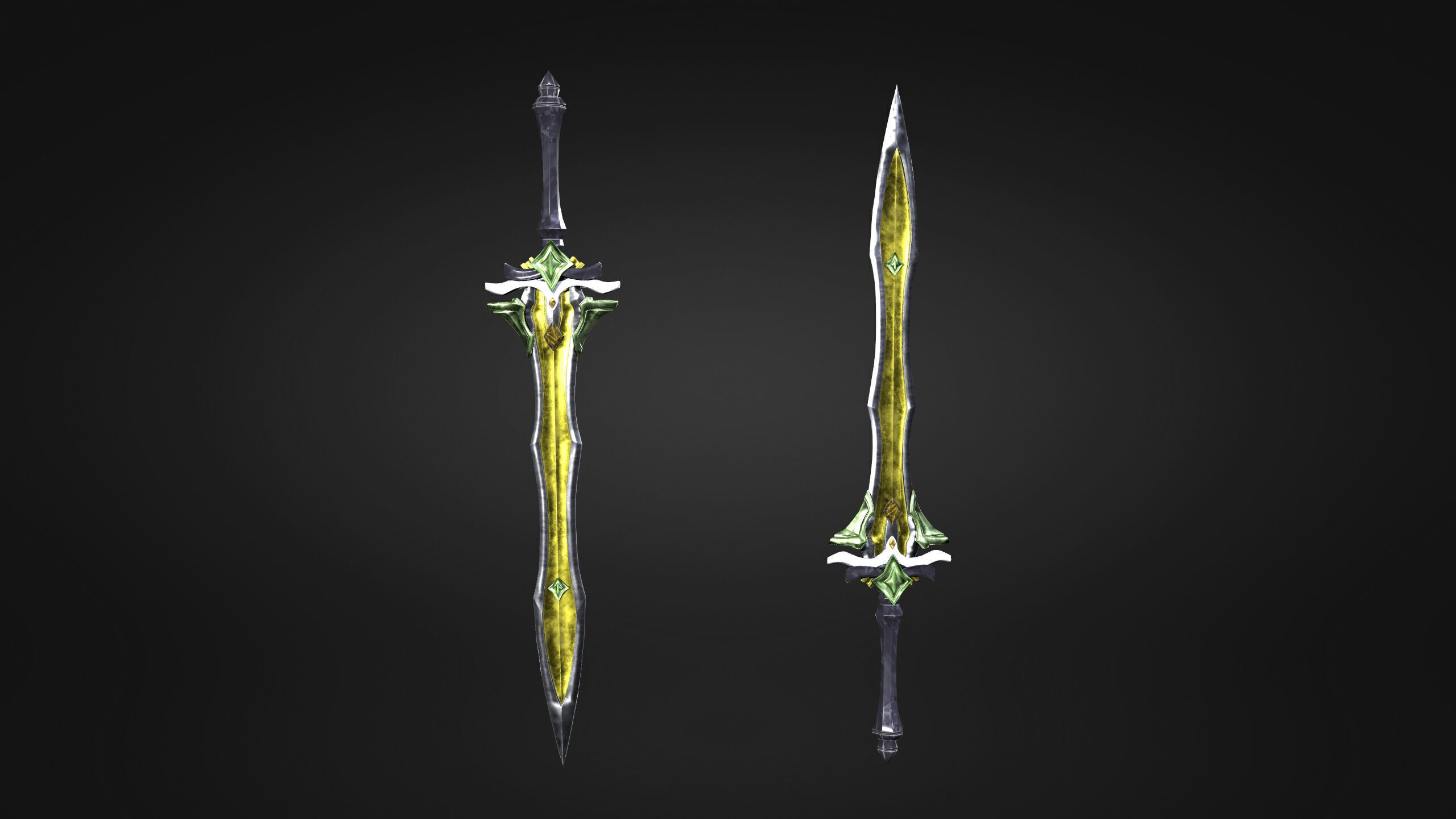 Low Poly Fantasy Sword in Asian style Low-poly 3D model_4