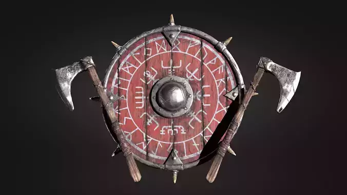 Low Poly Set - Axe and Shield