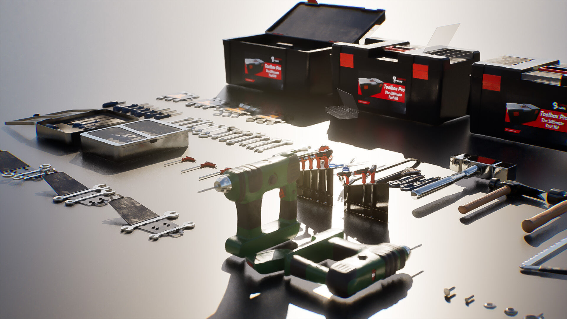 Tools Pack Low-poly 3D model_7