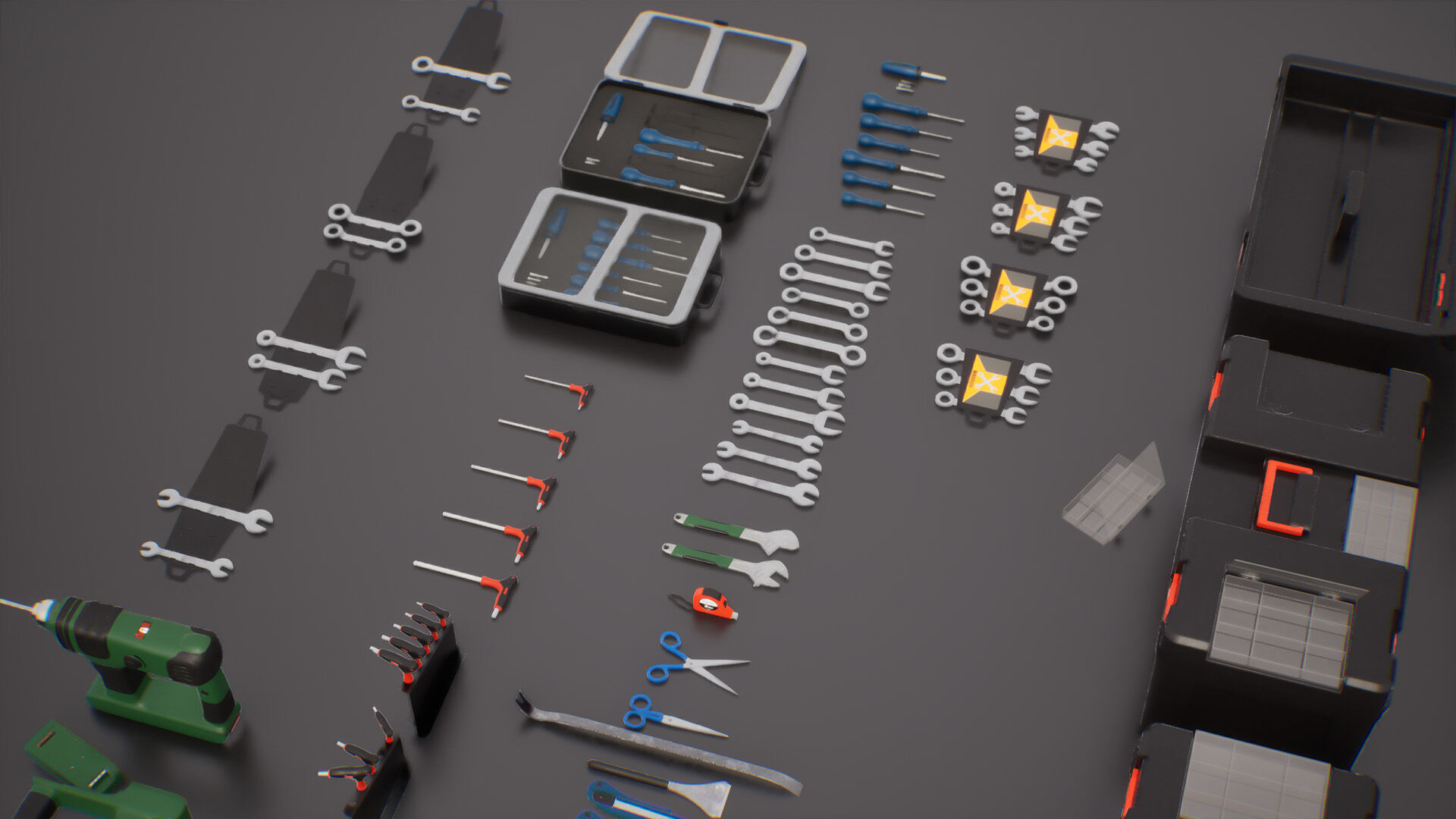 Tools Pack Low-poly 3D model_9