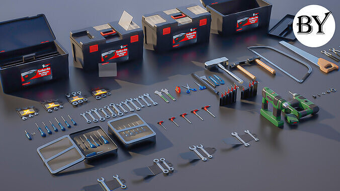 Tools Pack Low-poly 3D model