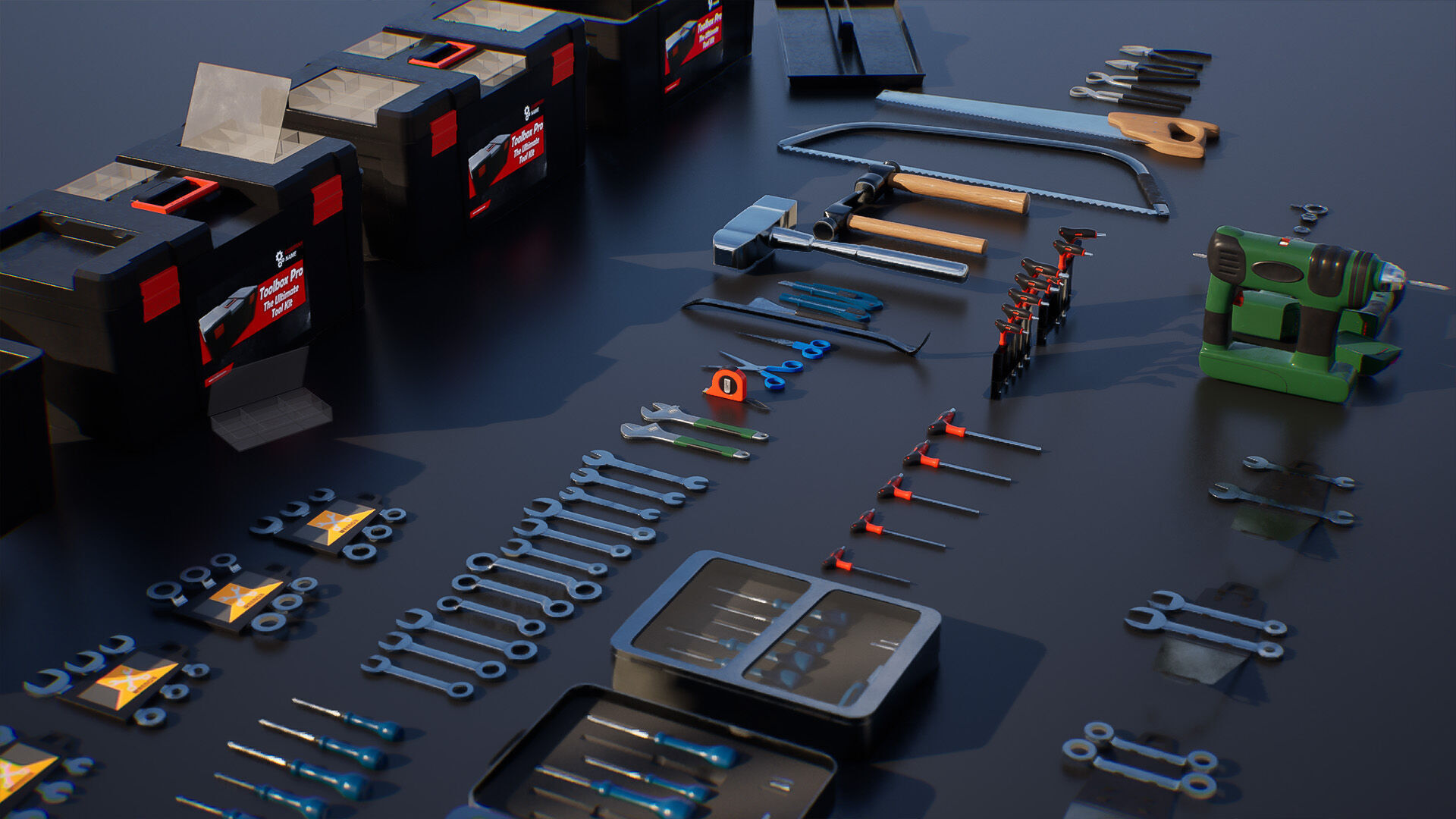 Tools Pack Low-poly 3D model_3