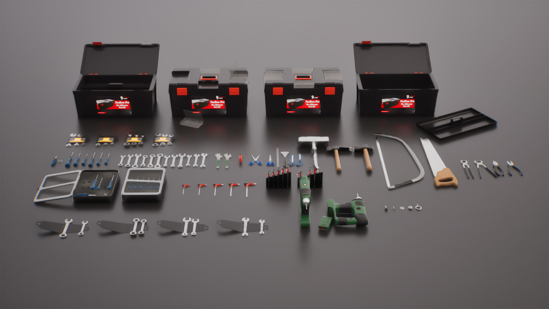 Tools Pack Low-poly 3D model_15