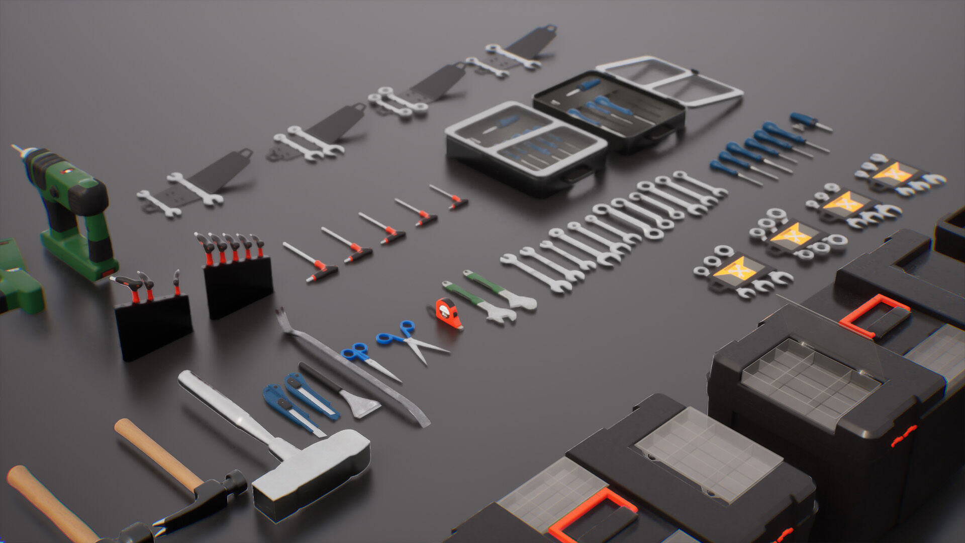 Tools Pack Low-poly 3D model_8