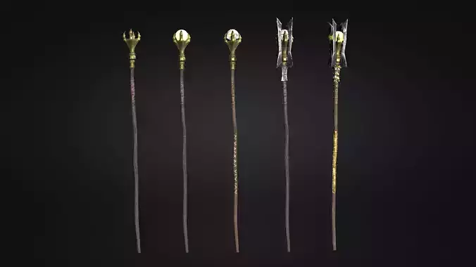 Low Poly Modular Weapon - Scepter Stick