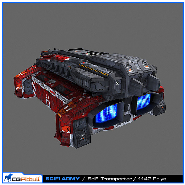 SciFi Army Human SpaceShips 02 Low-poly 3D model_3