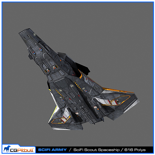 SciFi Army Human SpaceShips 02 Low-poly 3D model_7