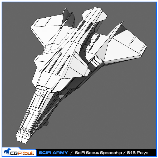 SciFi Army Human SpaceShips 02 Low-poly 3D model_10