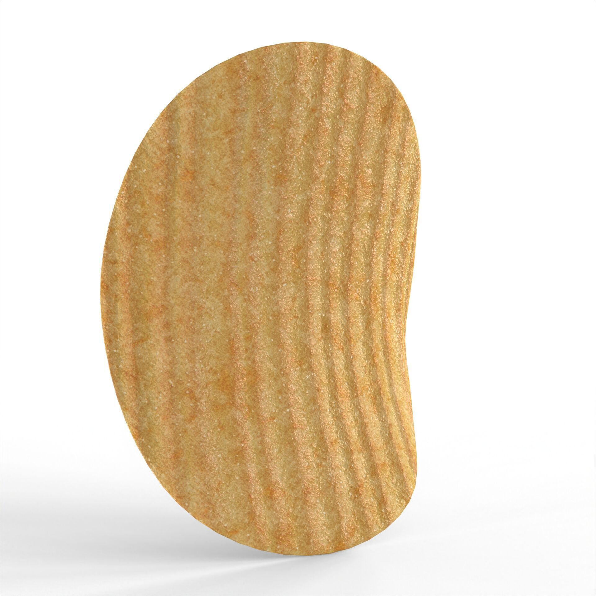 Realistic Ribbed potato chip with Detailed Texture Low-poly 3D model_2