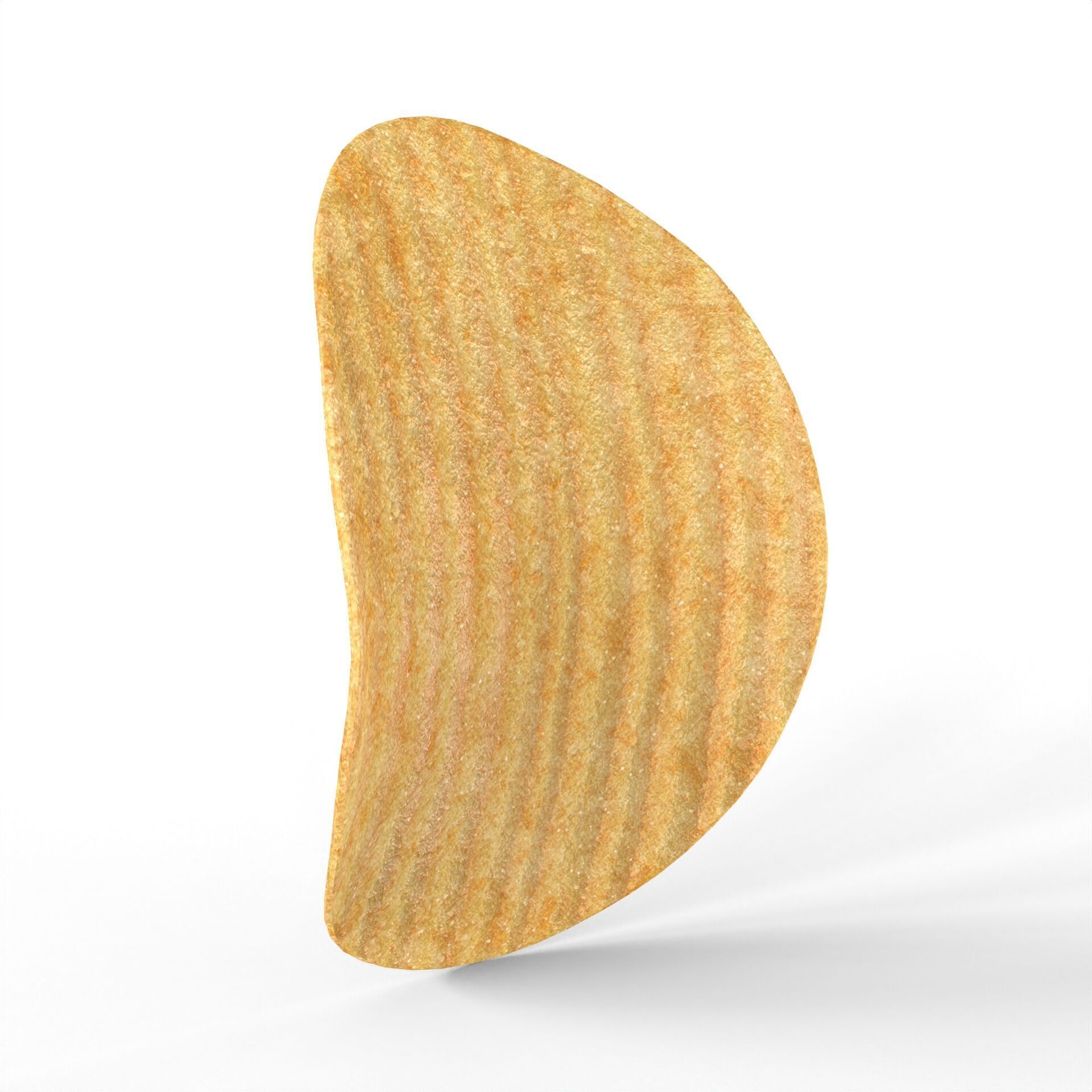 Realistic Ribbed potato chip with Detailed Texture Low-poly 3D model_1