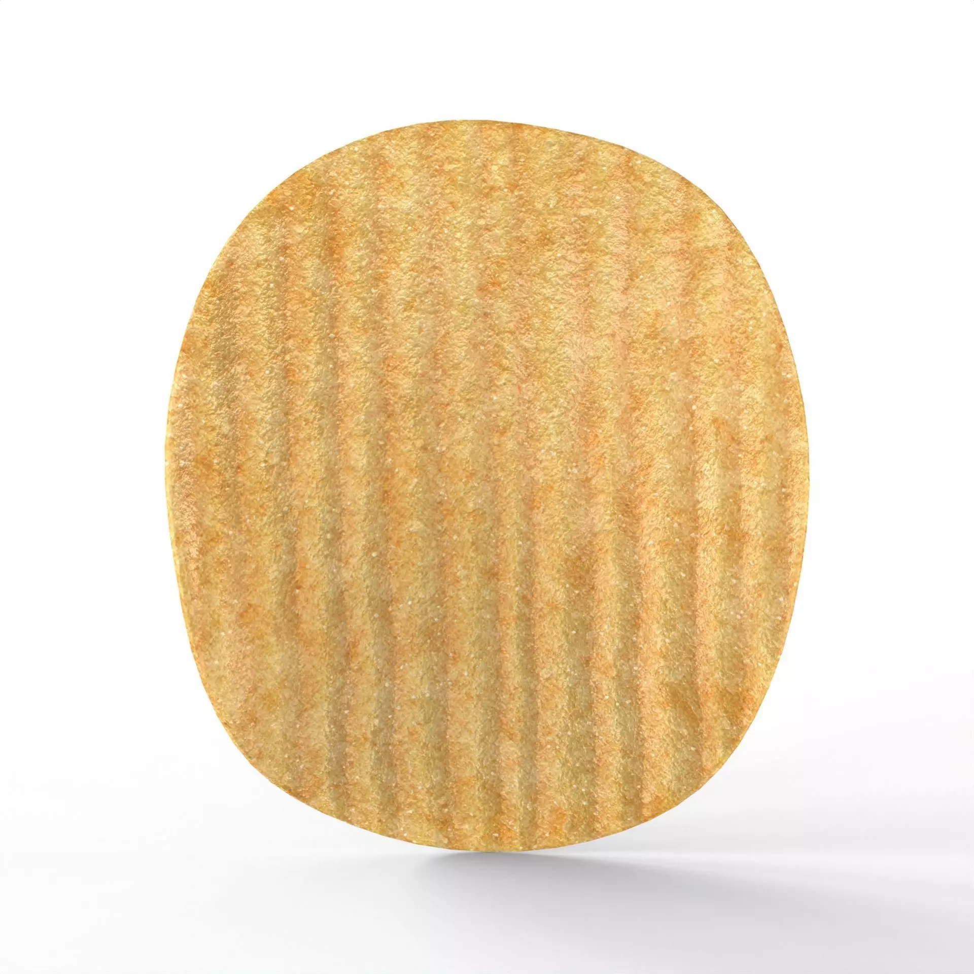 Realistic Ribbed potato chip with Detailed Texture Low-poly 3D model_0