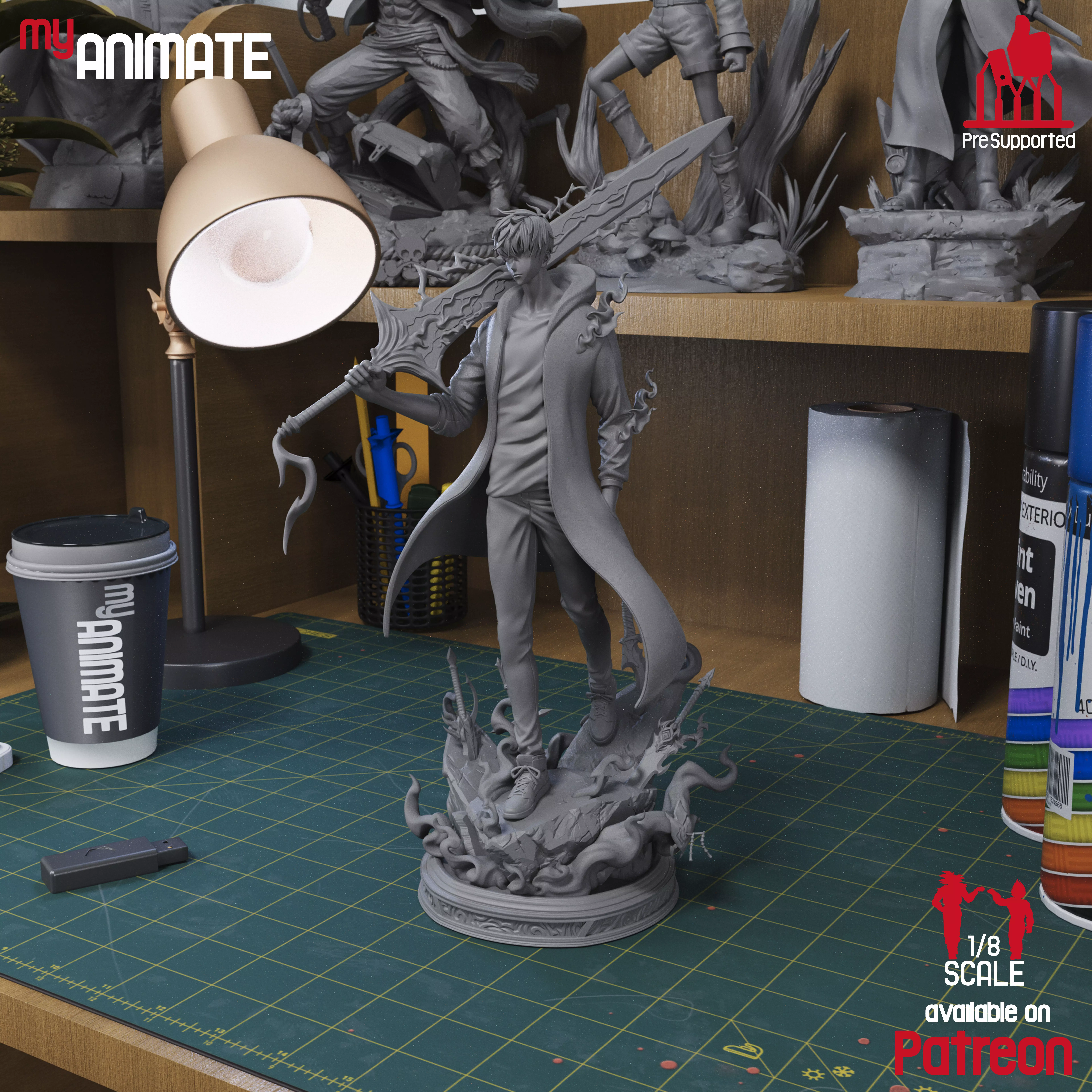 Sung Jinwoo from Solo Leveling - myAnimate 3D print model_9