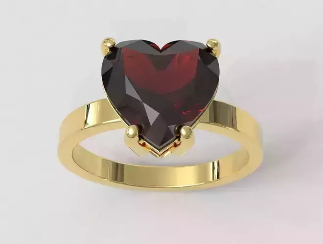 10mm Gemstone Heart Ring