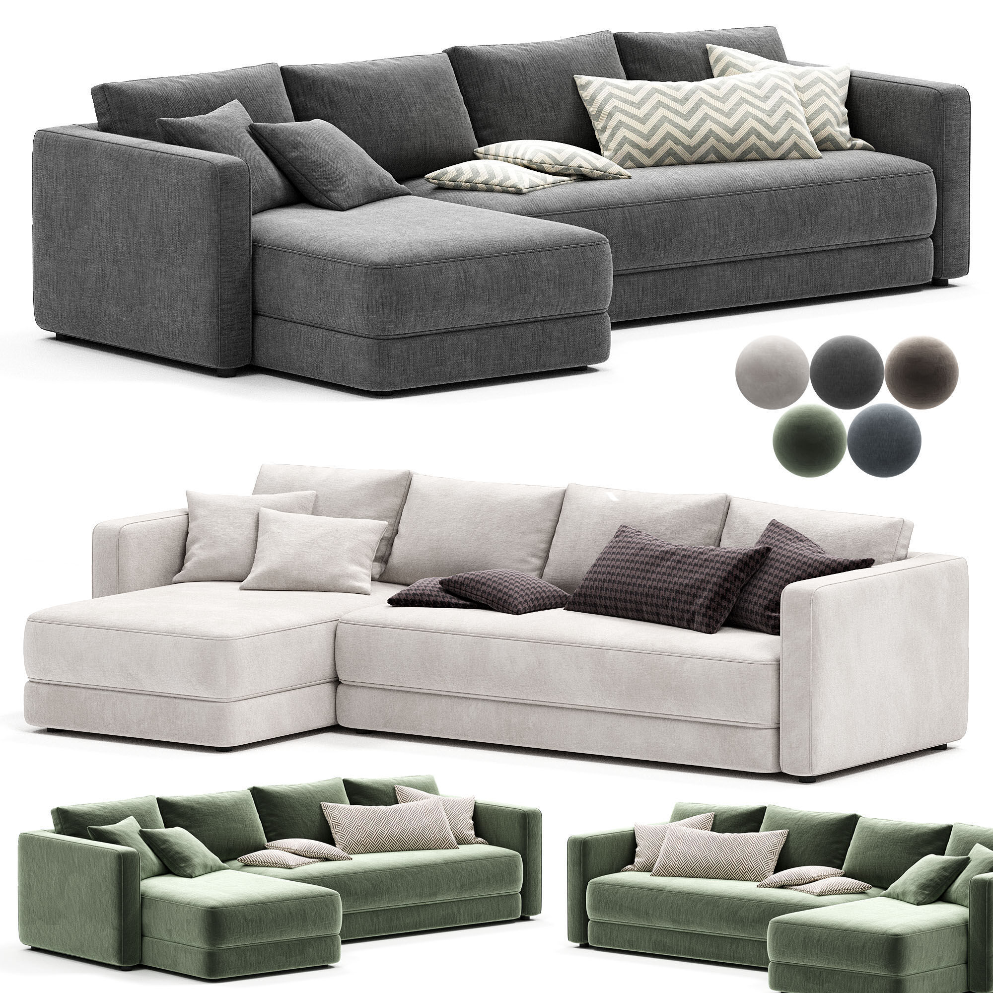 Scale Pre configured Sofa 3D model_4