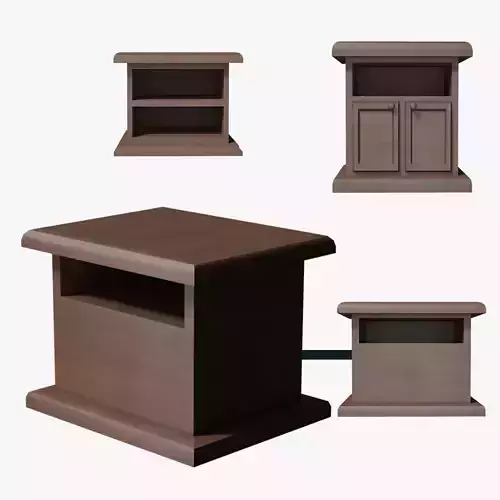 Deco Nightstand Wood Style Luna Rest Lot 1 Group N1- Low