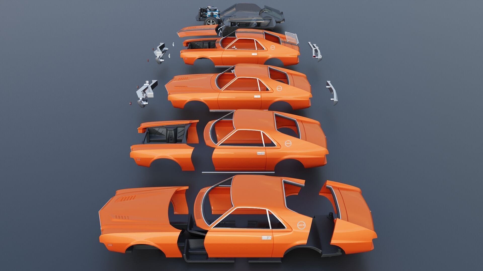 AMC AMX 1968 3D print model_22