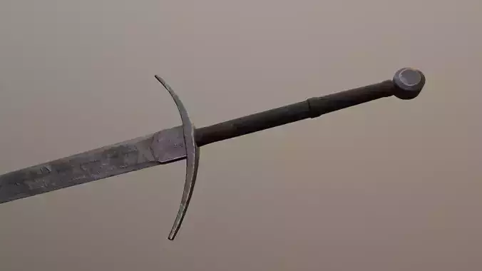 Bastard Sword Low-poly 3D model