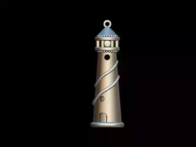 Lighthouse key ring pendant